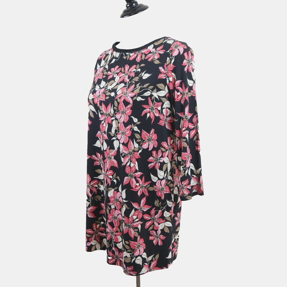 J Jill Size XS Wearever Collection Tunic Black Botanical Floral - Picture 1 of 10